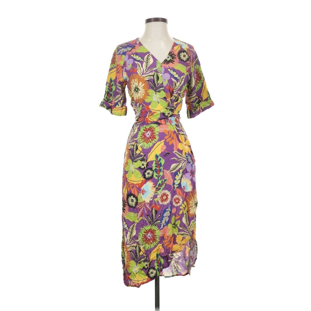 Le Superbe Gypsy Muse Cherry Lotus Land Wrap Midi Dress Floral Size 6